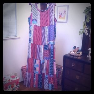 Maxi Patchwork Print Sleeveless Dress - Multi